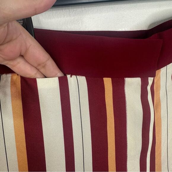 THE ROW Togra Cropped Striped Silk Straight Leg Pants Women's Size 2 - Picture 7 of 13